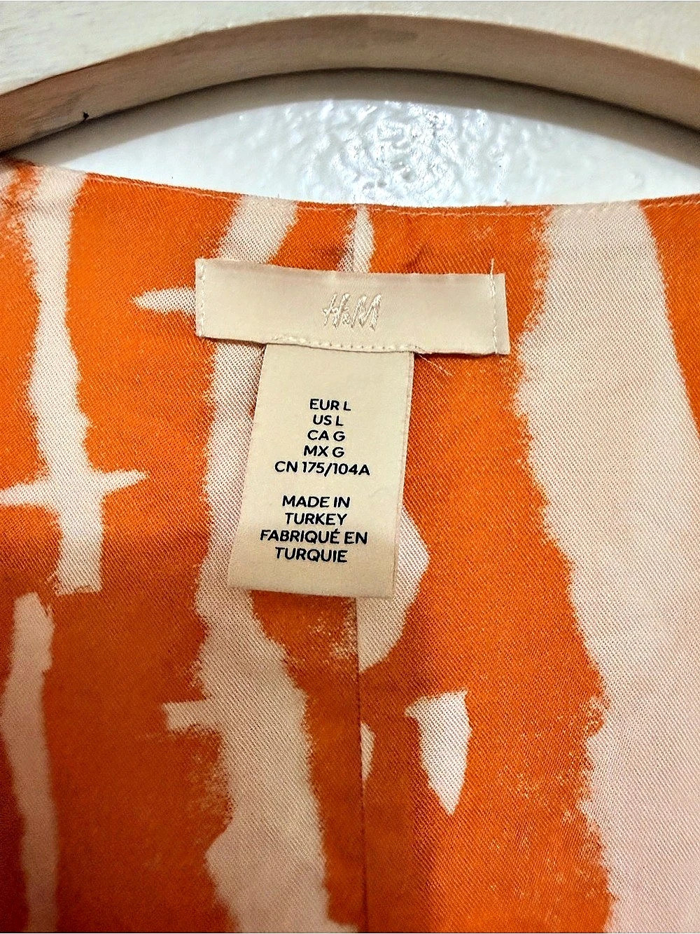 H&M Orange Cream Abstract Print Flowy Maxi Dress Size L - Picture 5 of 16